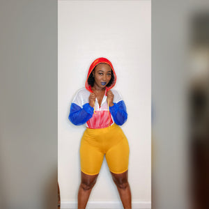 Color Block Netted Jacket