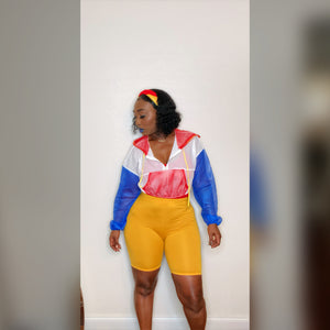 Color Block Netted Jacket